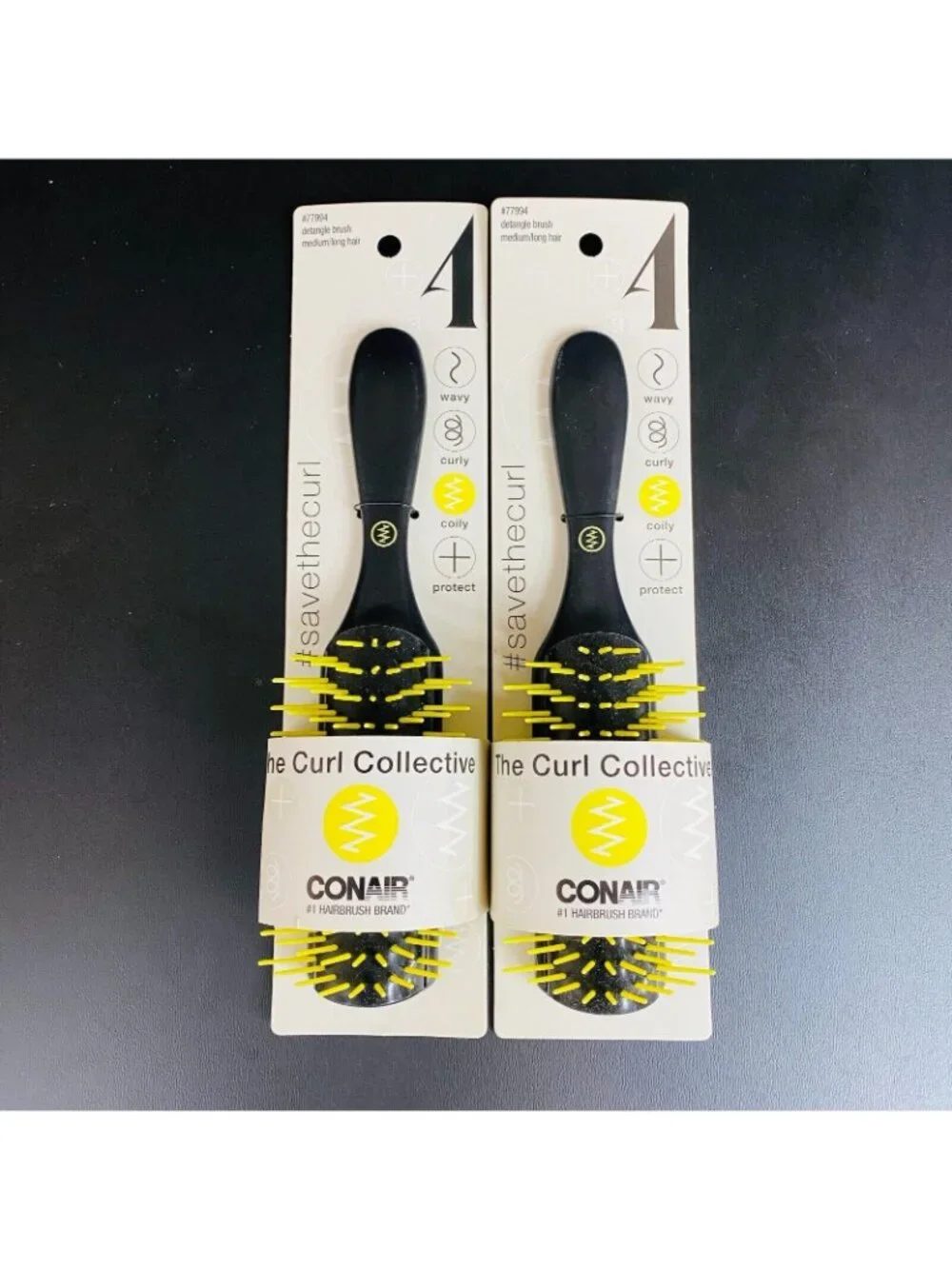 Conair The Curl Collective Detangle Brush 2-Pack Medium/Long Wavy & Curly Hair